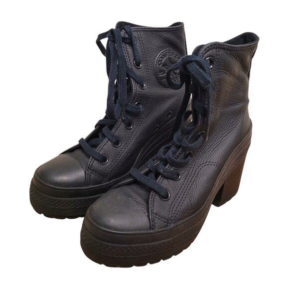 CONVERSE Chuck 70 De Luxe Leather Chunky Heel Lace Up Sneaker Boots Womens 6.5 - Picture 3 of 11